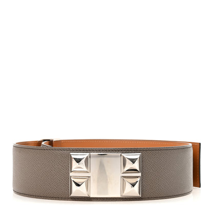 Hermes Epsom 50mm Collier De Chien CDC Belt 75 30 Etain 2 of 5