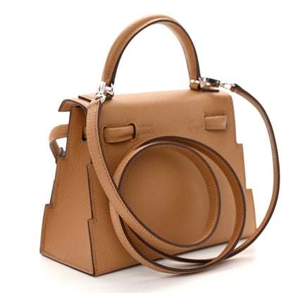 Hermes Epsom Swift Quelle Idole Picto Kelly Doll Handbag Biscuit Rose Texas Blue France 5 of 12