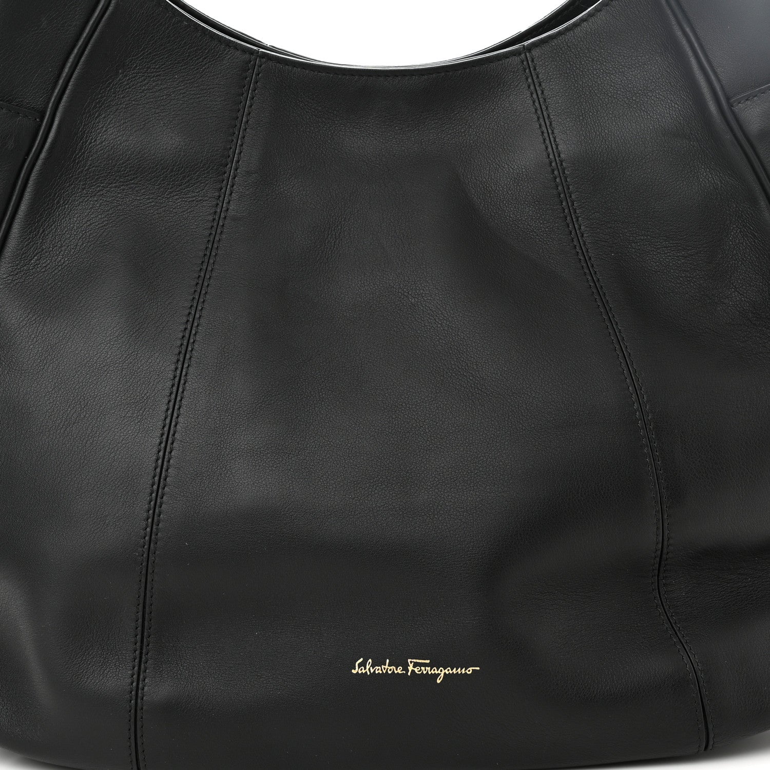 Salvatore Ferragamo Calfskin Elle Gancini Chain Hobo Black 8 of 11