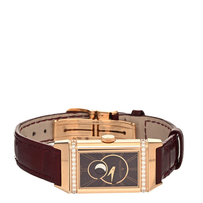 Jaeger-LeCoultre 18K Rose Gold Alligator Diamond Bezel 20mm Reverso Duetto Manual Winding Watch Q3352420 4 of 6