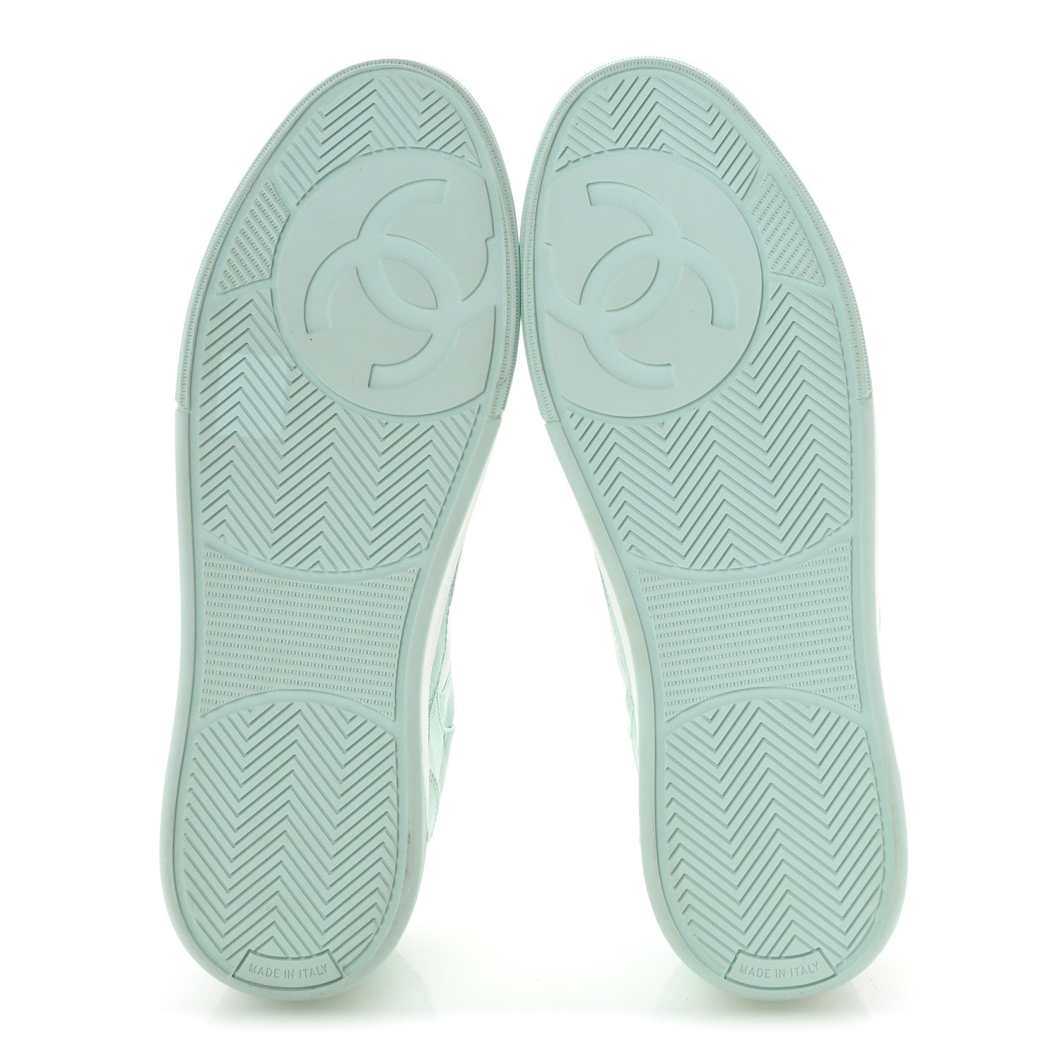 Chanel Cotton Sneakers 41 Light Turquoise White 6 of 10