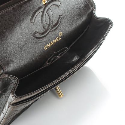 Chanel Lambskin Quilted Small Double Flap Dark Brown 8 of 9