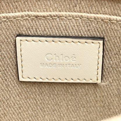 Chloe Cotton Calfskin Mini Woody Ribbon Tote White Light Brown 6 of 9