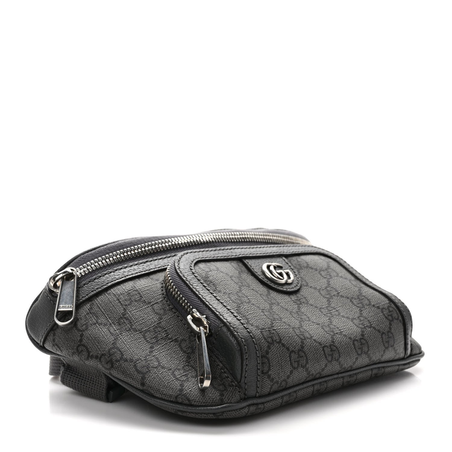 Gucci GG Supreme Monogram Textured Dollar Calfskin Ophidia Belt Bag Grey Black Graphite Grey 4 of 8