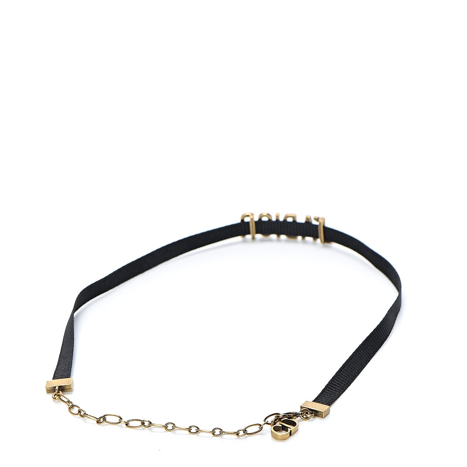 Christian Dior Grosgrain Ribbon J'Adior Logo Choker Necklace Black 2 of 3