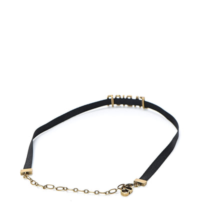 Christian Dior Grosgrain Ribbon J'Adior Logo Choker Necklace Black 2 of 3