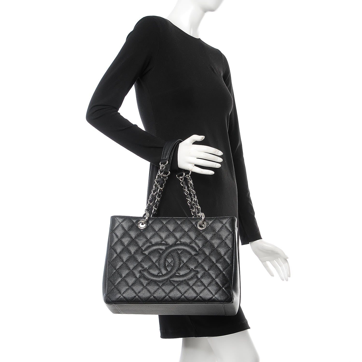 Chanel Caviar Quilted Grand Shopping Tote GST Black 2 of 5