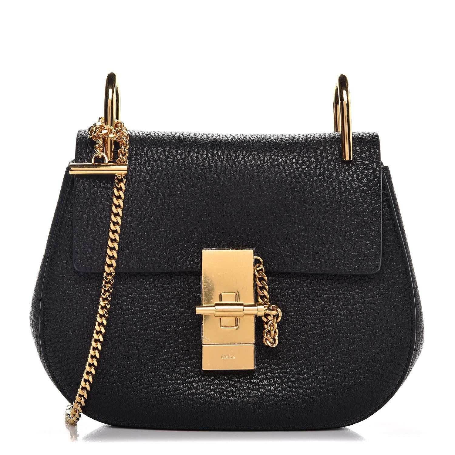 Chloe Grained Lambskin Mini Drew Shoulder Bag Black 1 of 6