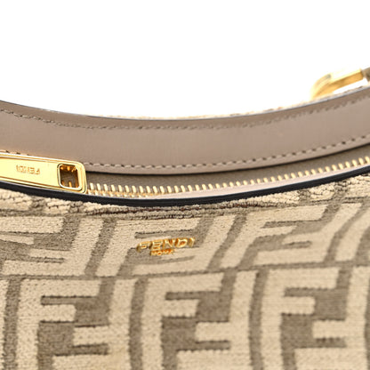 Fendi Chenille Vitello King Plexiglass FF O'Lock Swing Tortora Nuvola 11 of 12