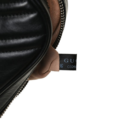 Gucci Calfskin Matelasse Mens GG Marmont Belt Bag 80 32 Black 7 of 12