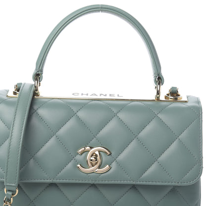 Chanel Lambskin Quilted Small Trendy CC Flap Dual Handle Bag Light Green 11 of 13