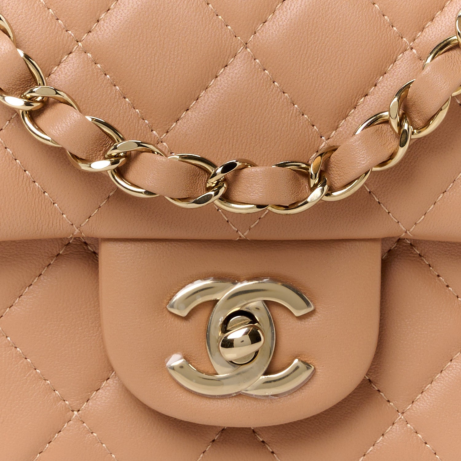 Chanel Lambskin Quilted Mini Rectangular Flap Brown 9 of 15