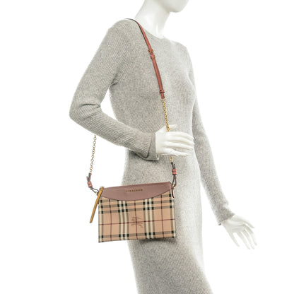 Burberry Haymarket Check Peyton Crossbody Dusty Pink 2 of 7