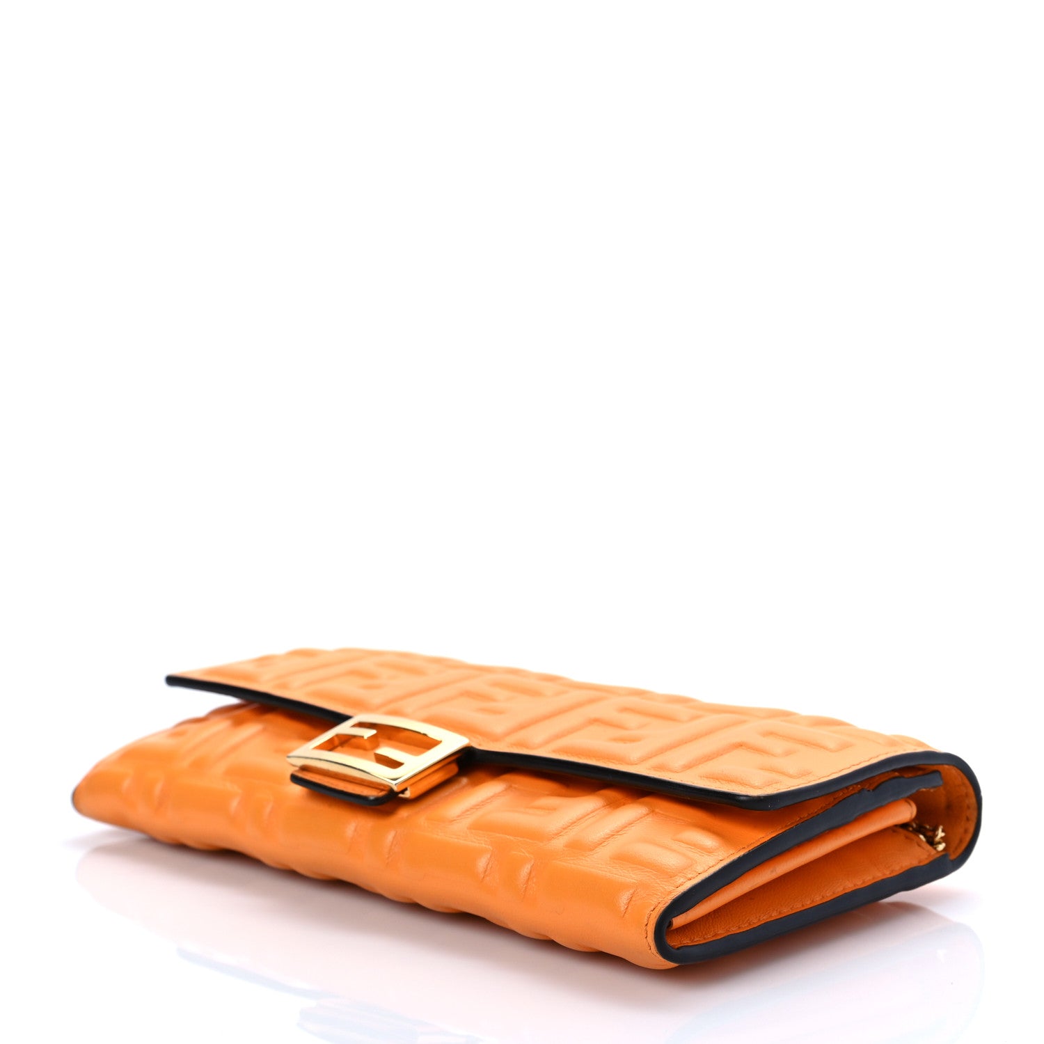 Fendi Nappa Matisse FF Embossed Continental Wallet on Chain Clementine 6 of 7