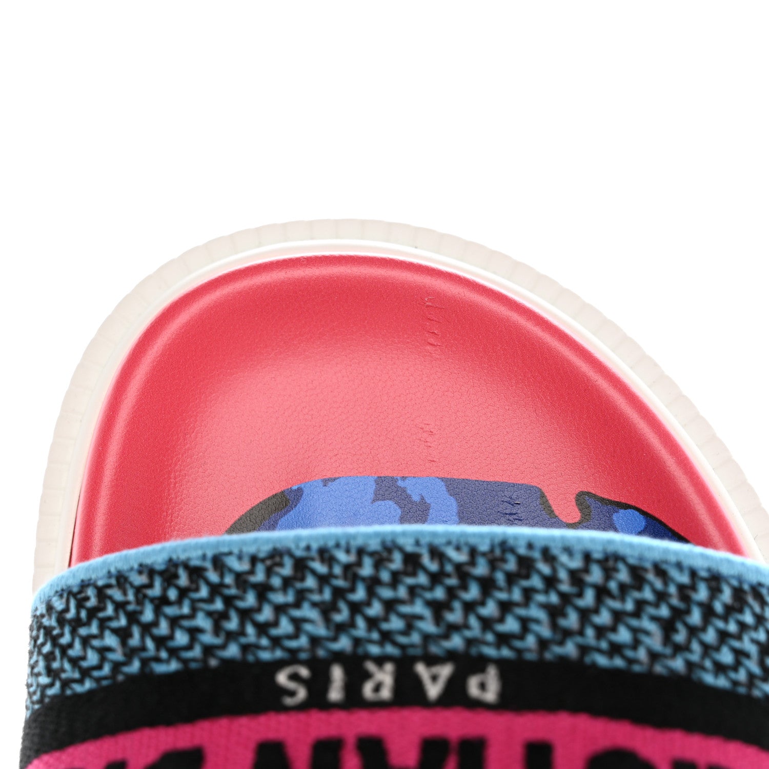 Christian Dior Canvas D-Flower Pop Embroidered Dway 10mm Slide Sandals 39 Pink Blue Multicolor 11 of 11