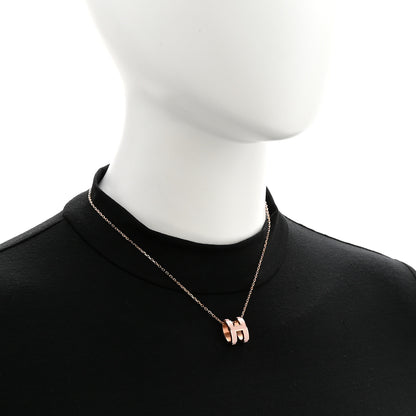 Hermes Lacquered Gold Pop H Pendant Necklace Rose Dragee 2 of 8