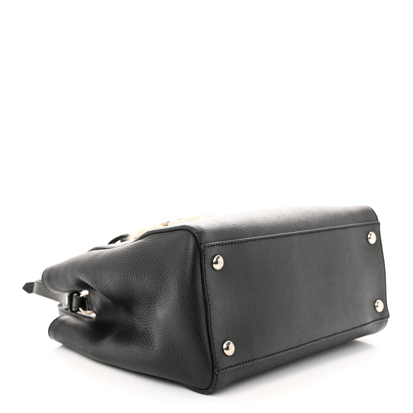 Vitello Elite Flamingo Mink Monster Charm Petite 2Jours Tote Black Multicolor