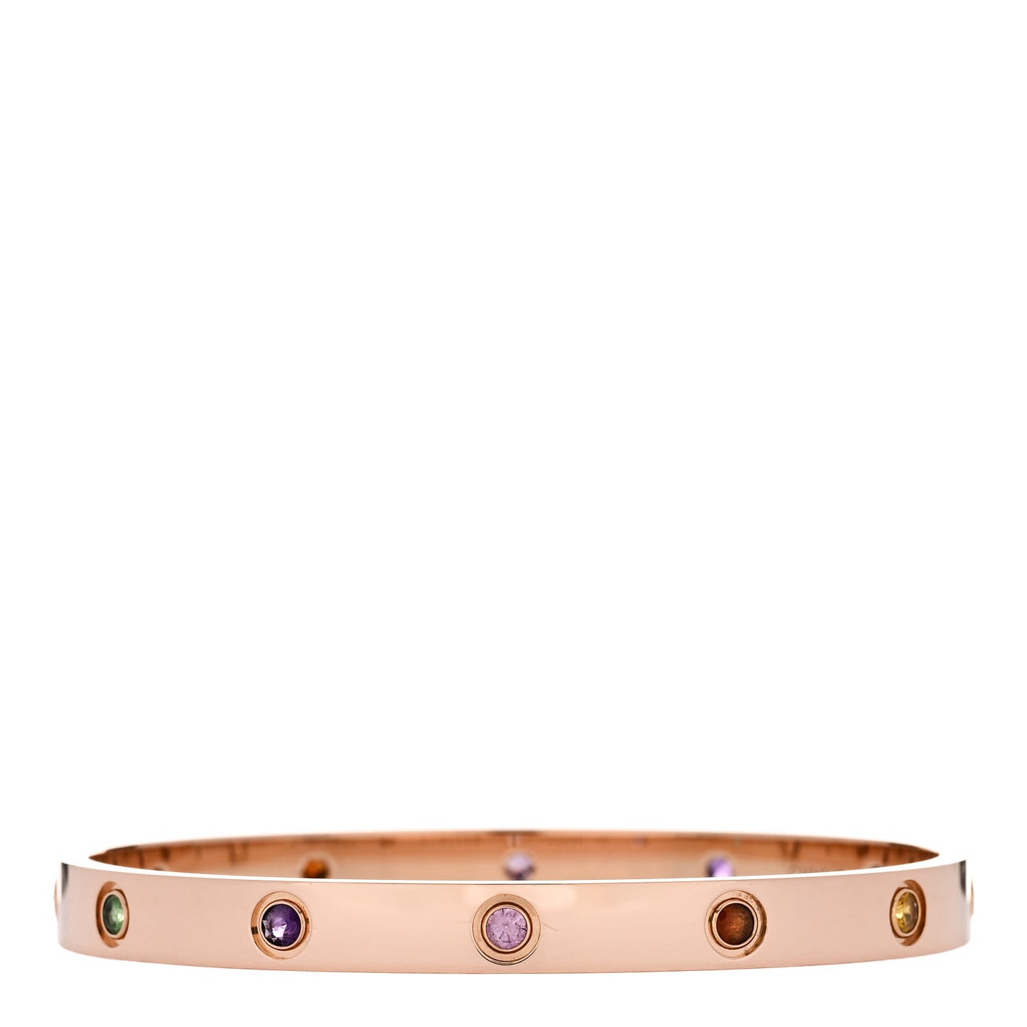 18K Pink Gold Sapphire Garnet Amethyst LOVE Bracelet 18
