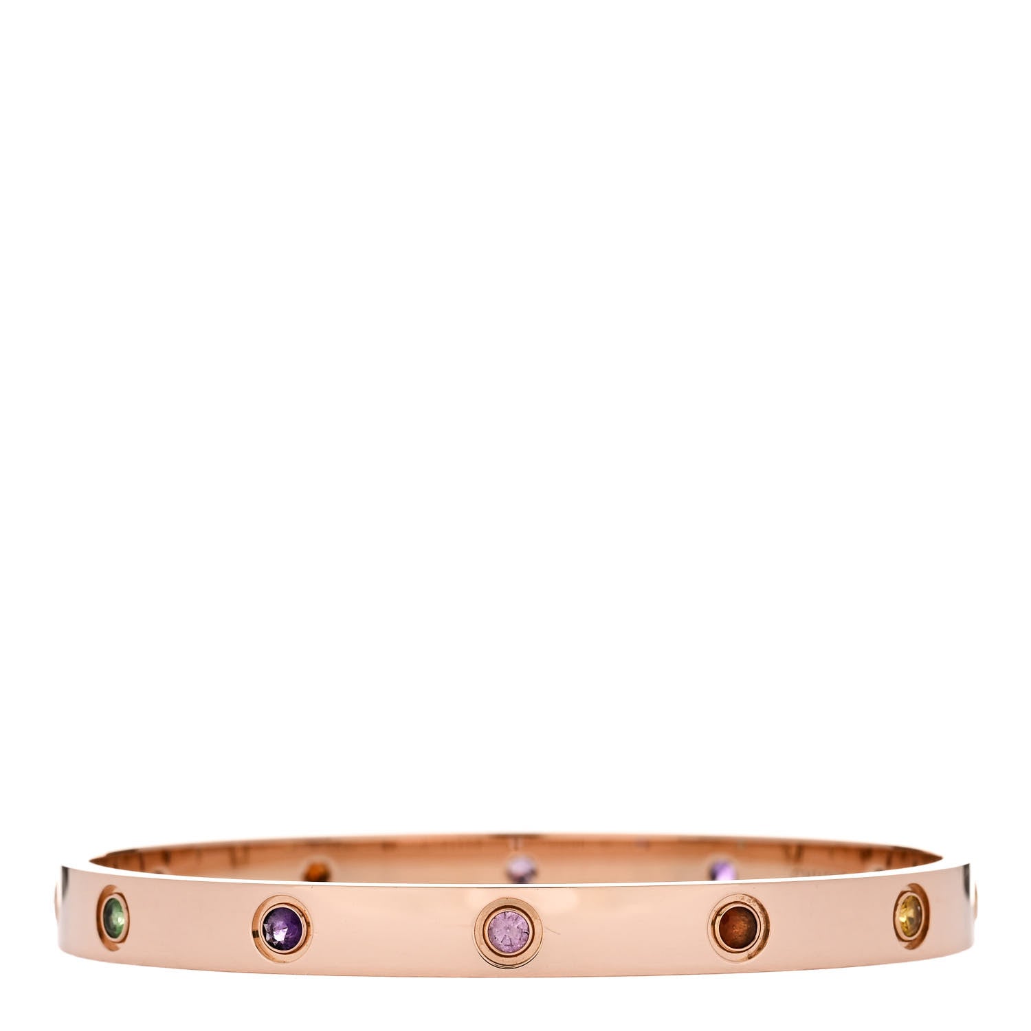 Cartier 18K Pink Gold Sapphire Garnet Amethyst LOVE Bracelet 18 2 of 6