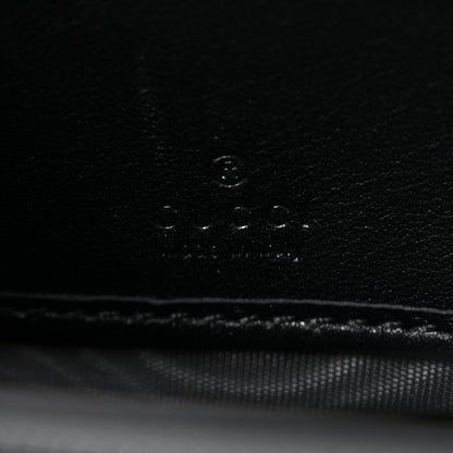 Gucci Calfskin Matelasse Pearly GG Marmont Zip Around Wallet Black 6 of 9