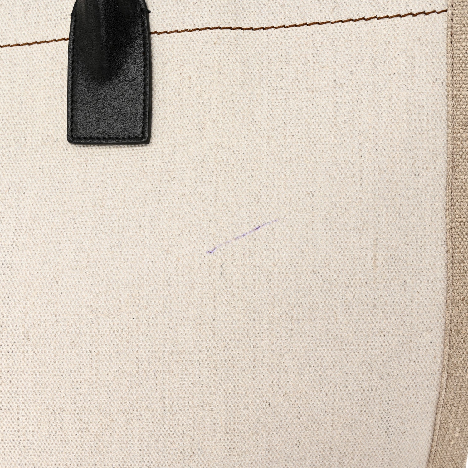 Saint Laurent Linen Calfskin Rive Gauche Tote Optic White 13 of 14