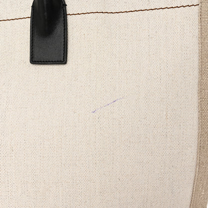 Saint Laurent Linen Calfskin Rive Gauche Tote Optic White 13 of 14
