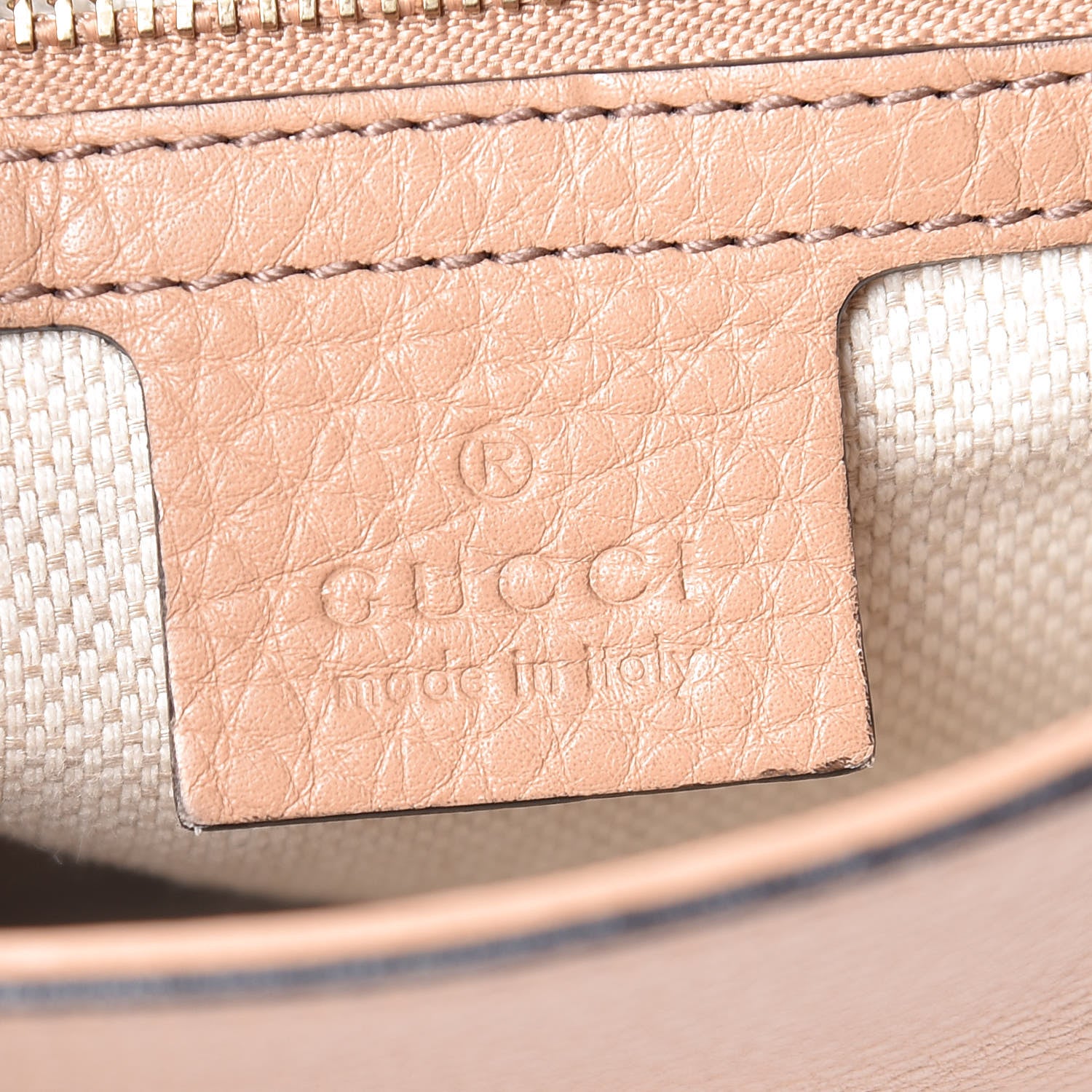 Gucci Pebbled Calfskin Medium Soho Flap Crossbody Camelia 6 of 15