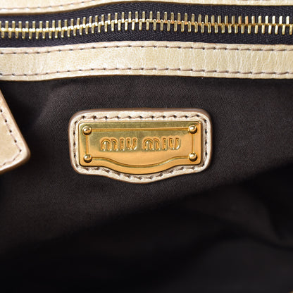 Miu Miu Vitello Lux Matelasse Tote Pomice 6 of 8
