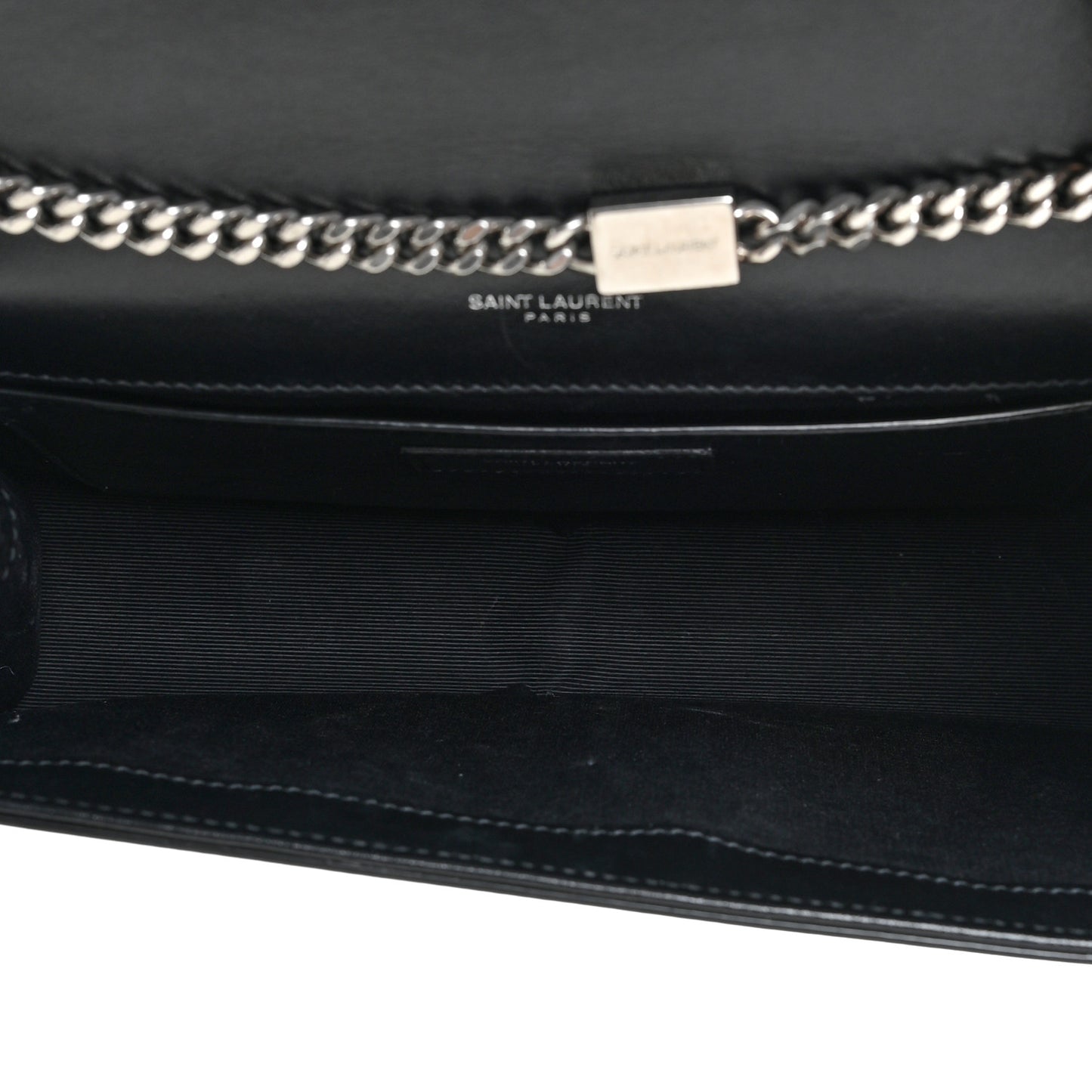Calfskin Star Print Medium Monogram Kate Satchel Black
