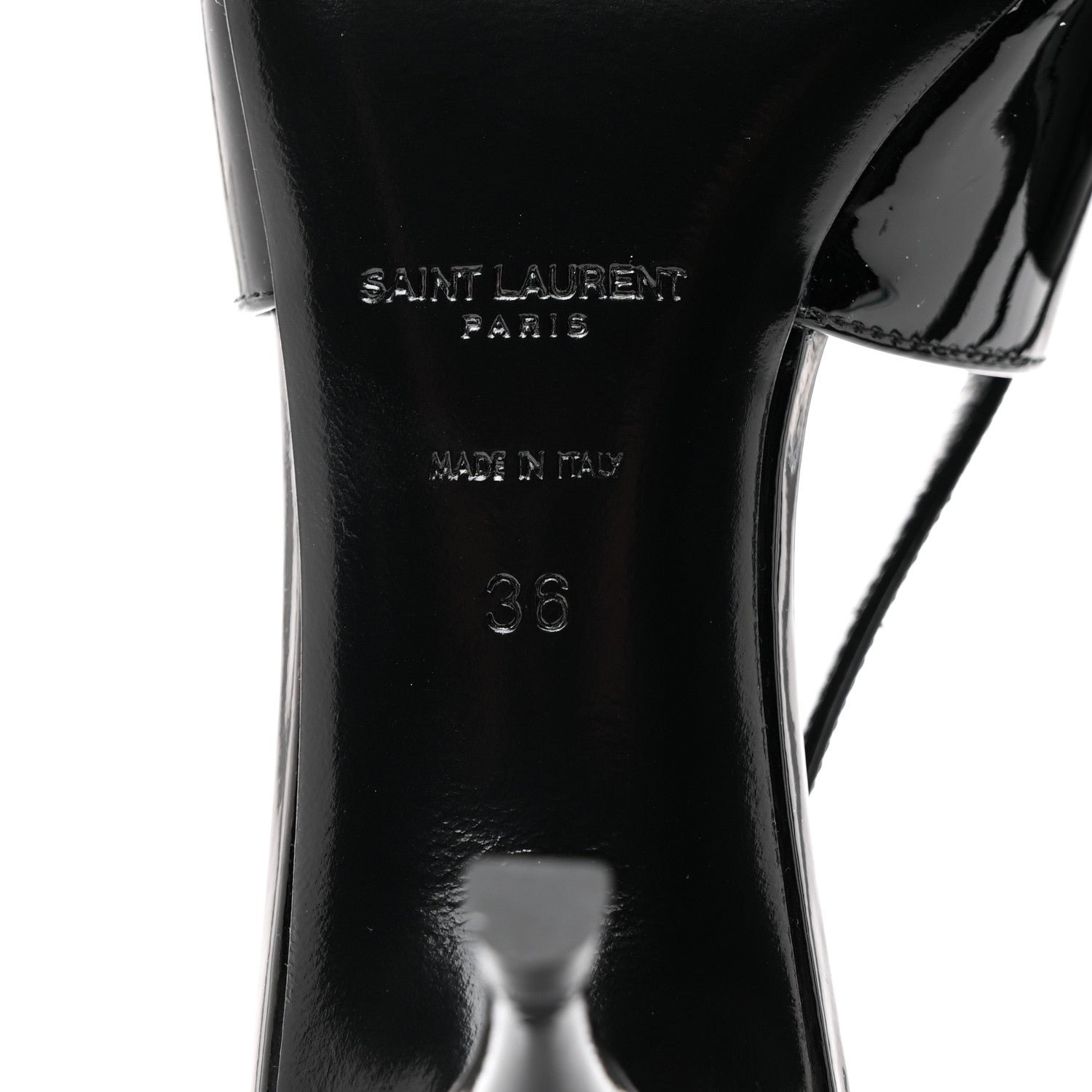 Saint Laurent Patent Luna Slingback Pumps 36 Black 8 of 9