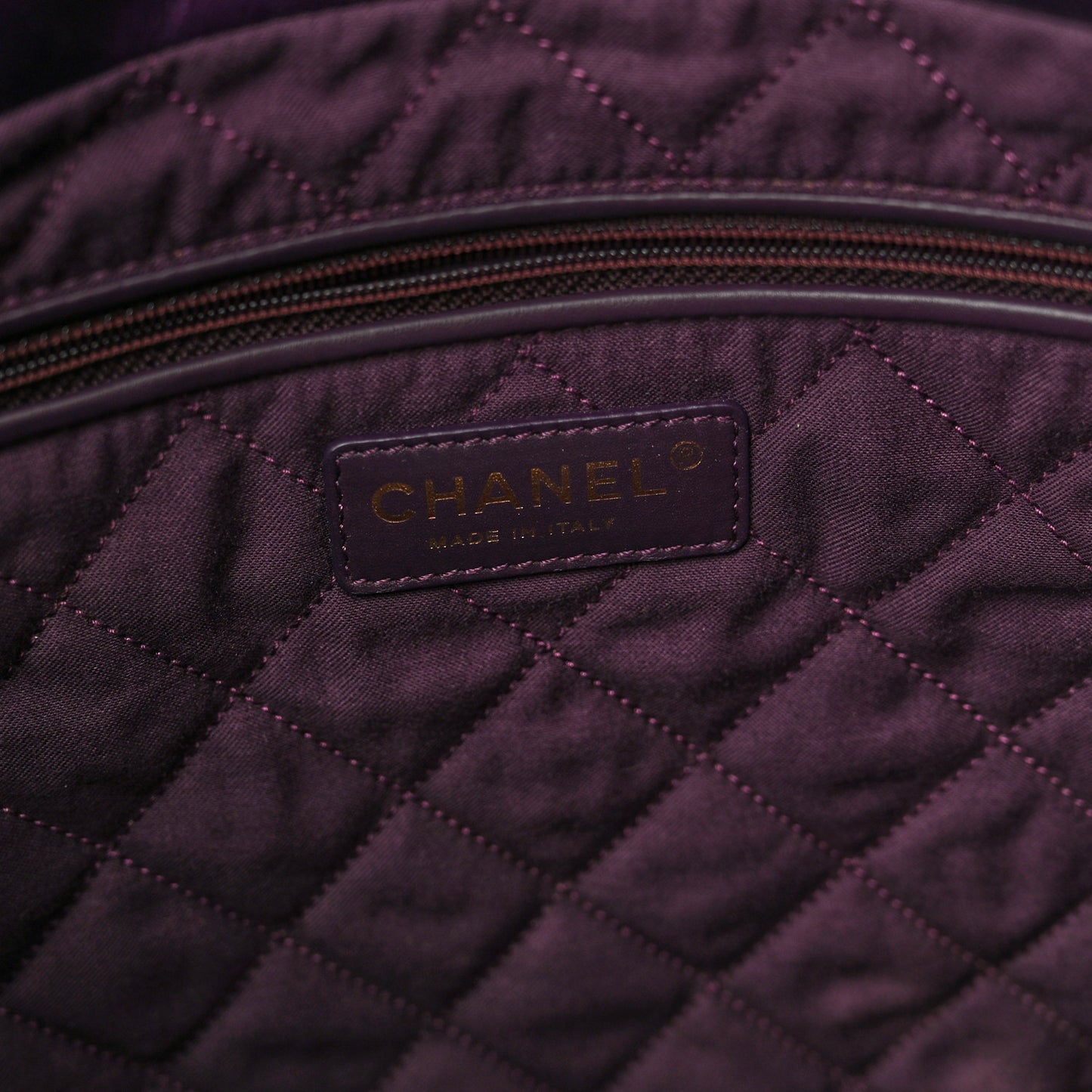 Metallic Calfskin Quilted Small Chanel 22 Purple