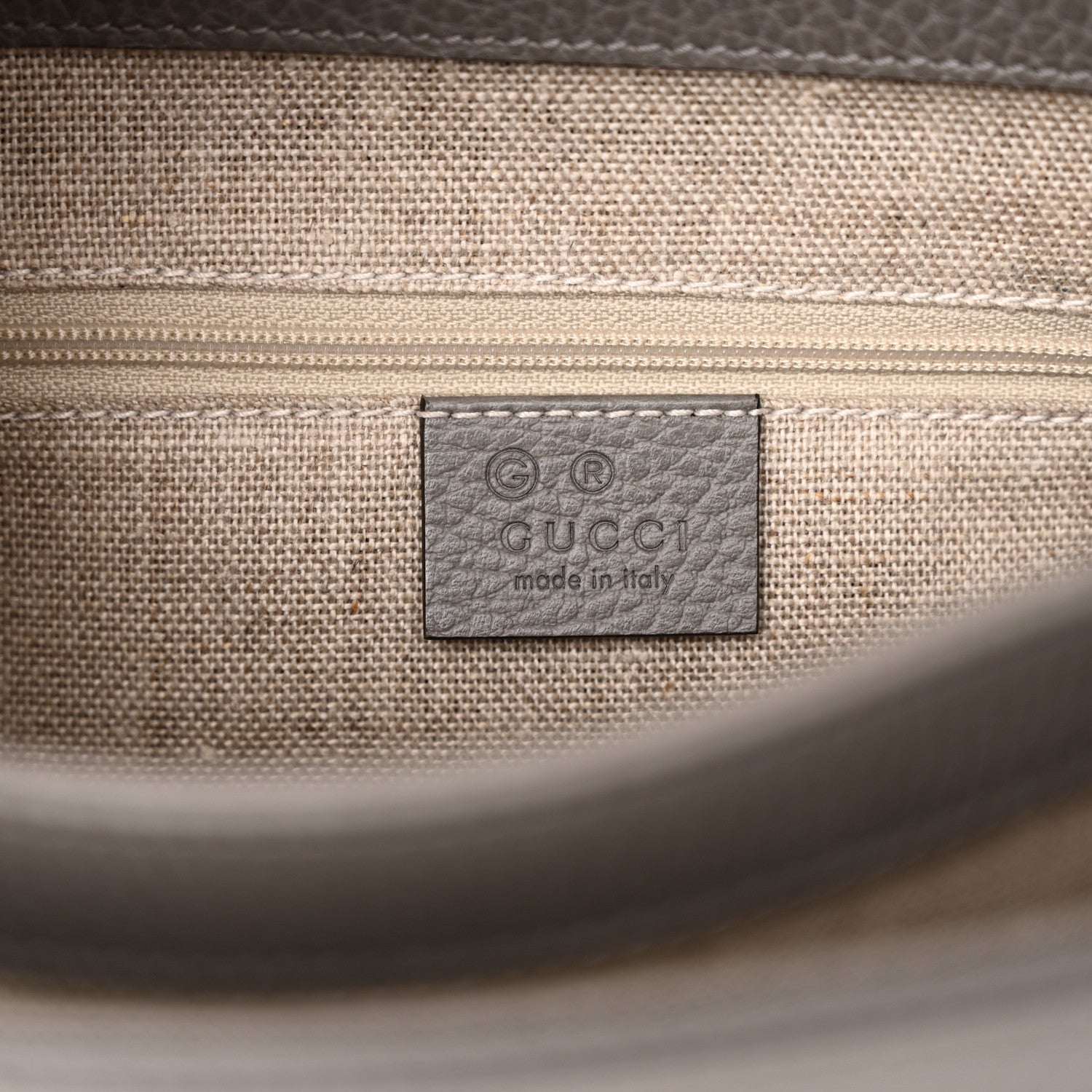 Gucci Dollar Calfskin Interlocking G Top Handle Shoulder Bag Loess 6 of 17