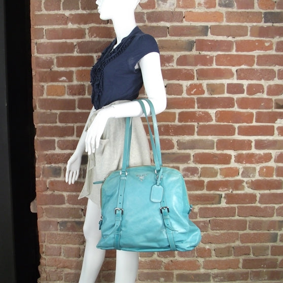 Leather Large New Look Tote Turquoise