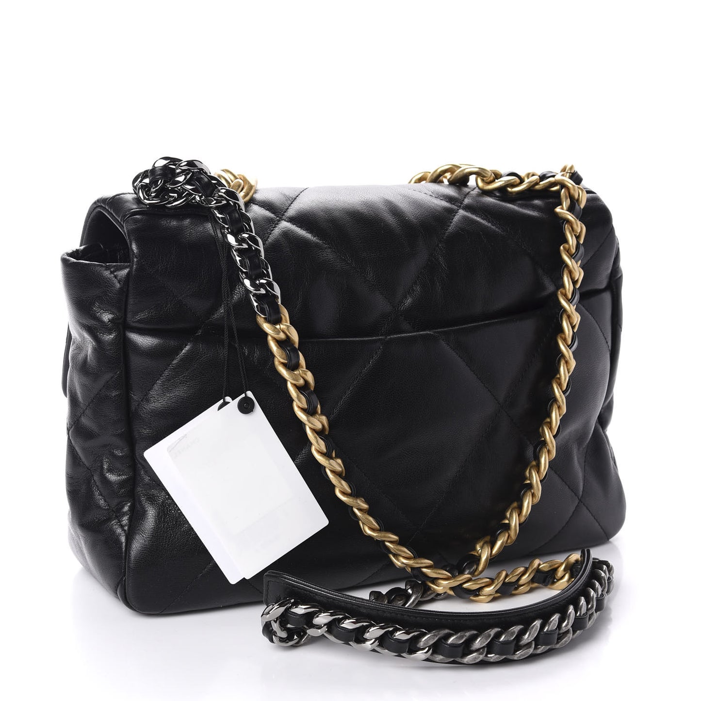 Goatskin Quilted Large 19 Flap Black