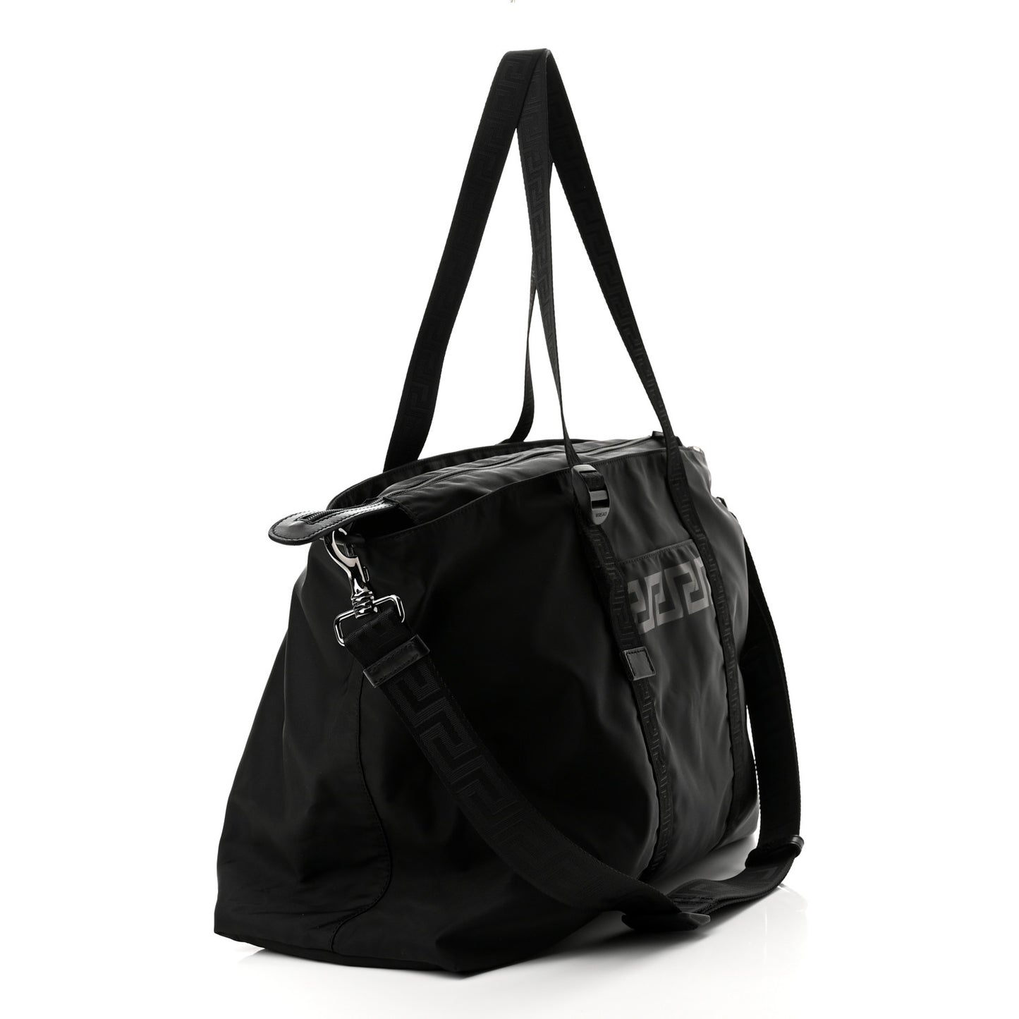 Nylon La Greca Logo Tote Black