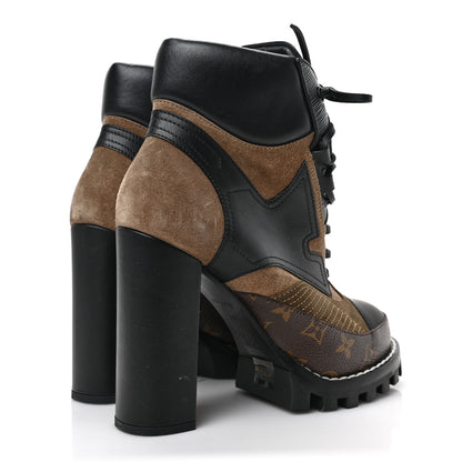 Louis Vuitton Suede Calfskin Monogram Star Trail Ankle Boots 40 Khaki 4 of 6