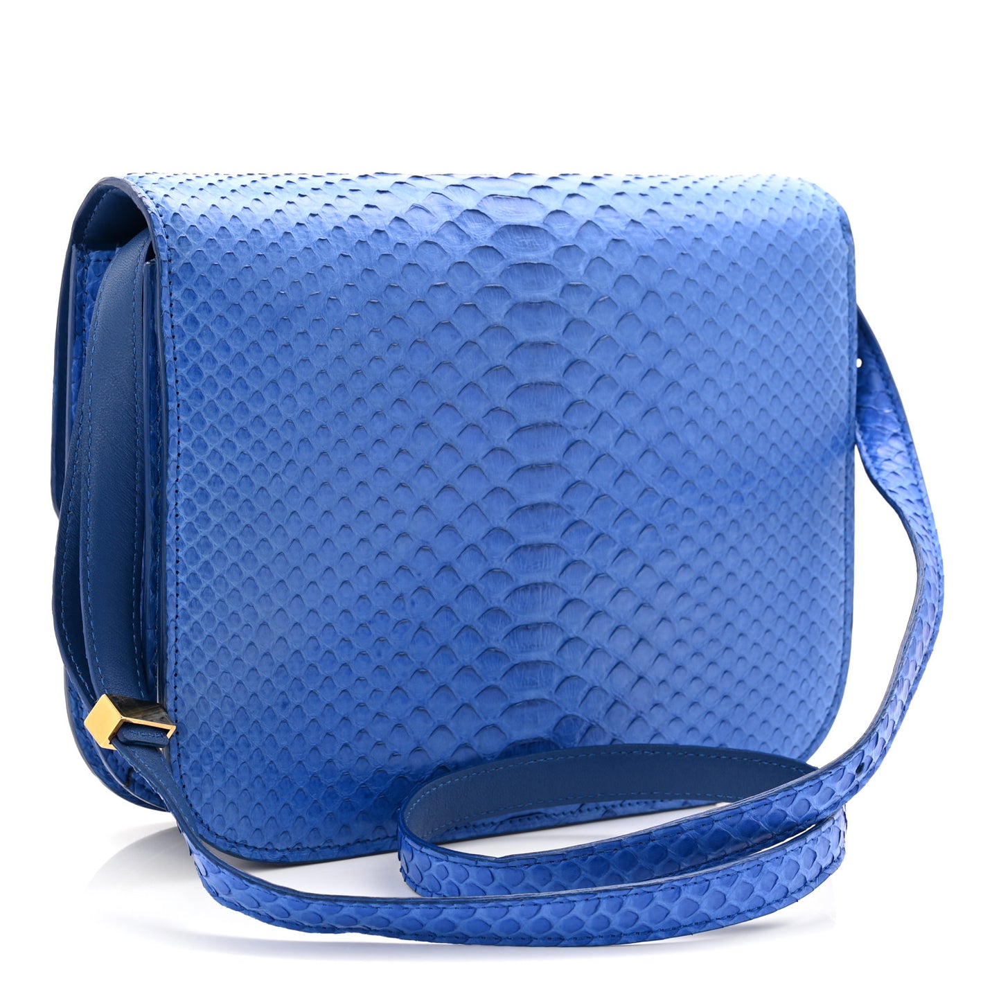 Snakeskin Medium Classic Box Flap Blue