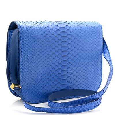 Celine Snakeskin Medium Classic Box Flap Blue 3 of 9