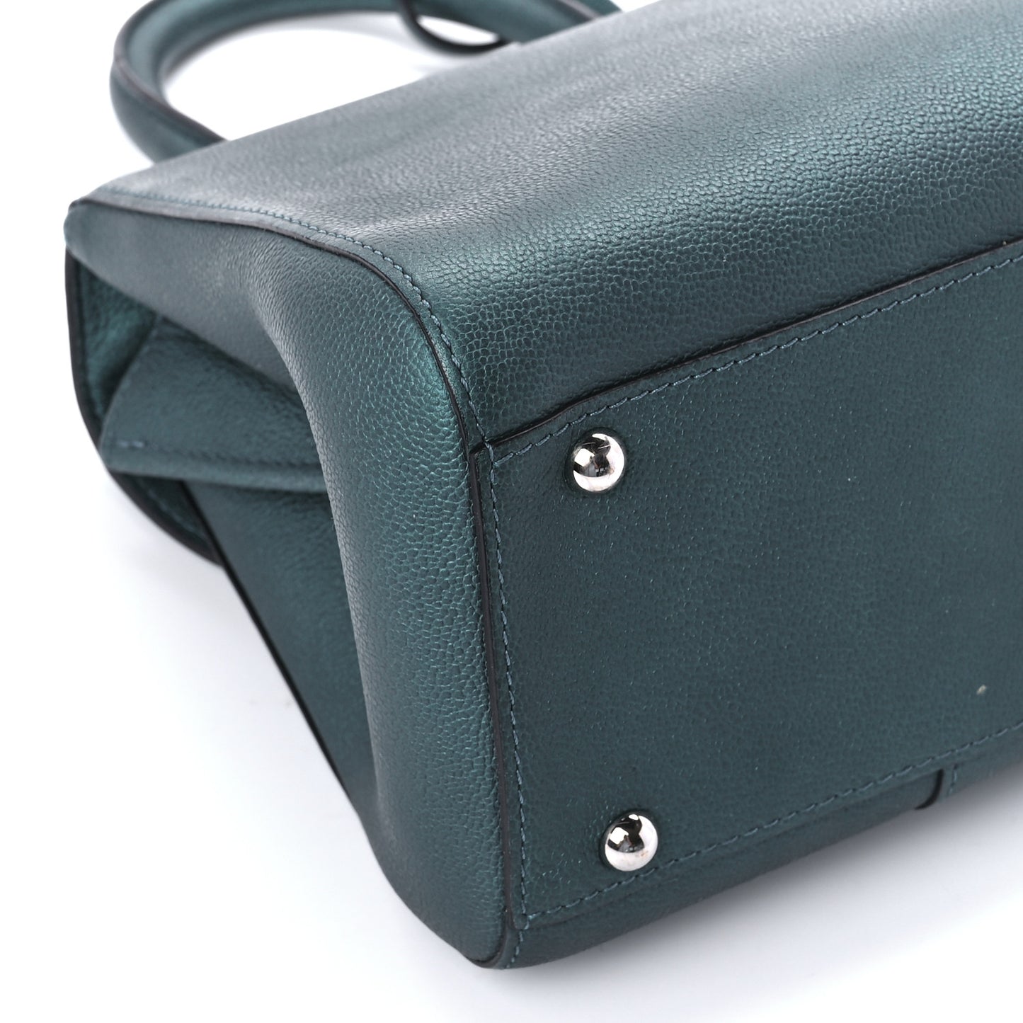 Metallic Rodeo Calfskin Mini Brillant Satchel Peacock