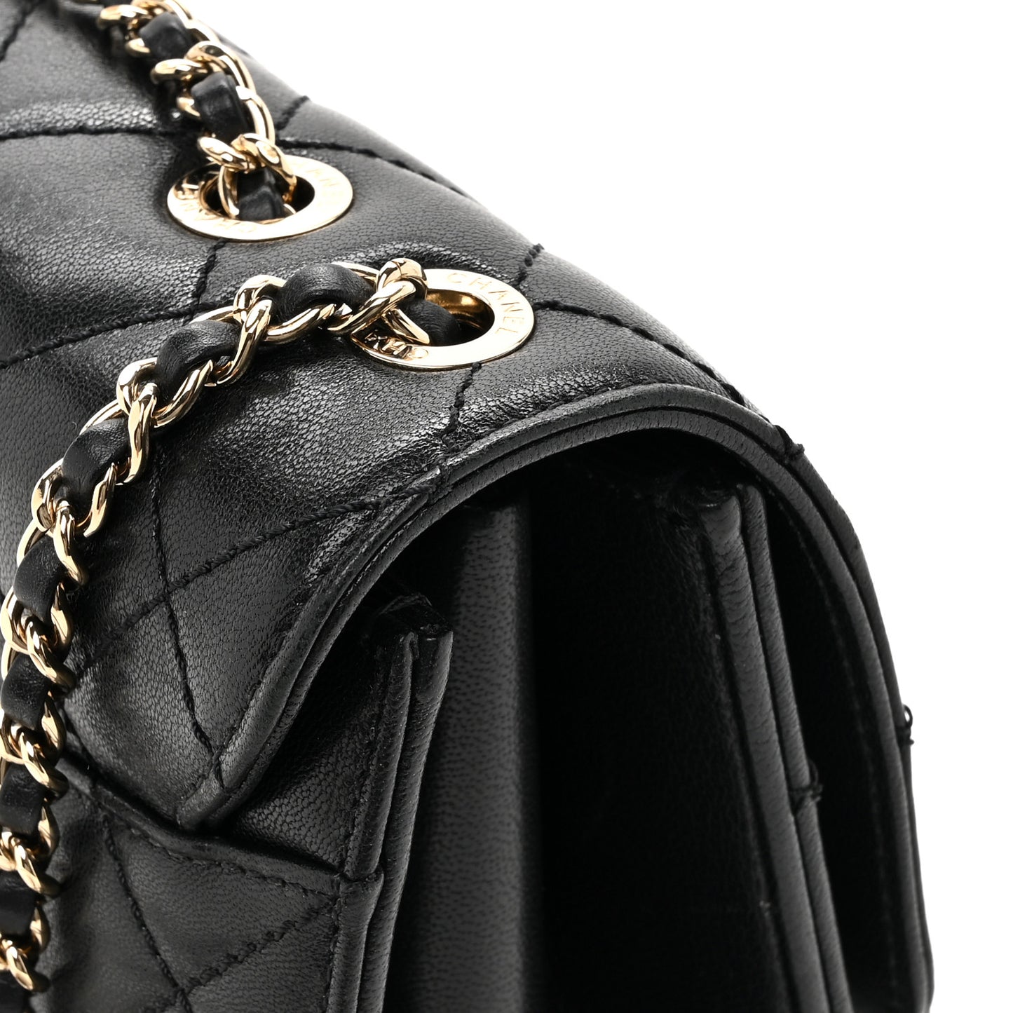 Sheepskin Quilted Beauty Lock Flap Black