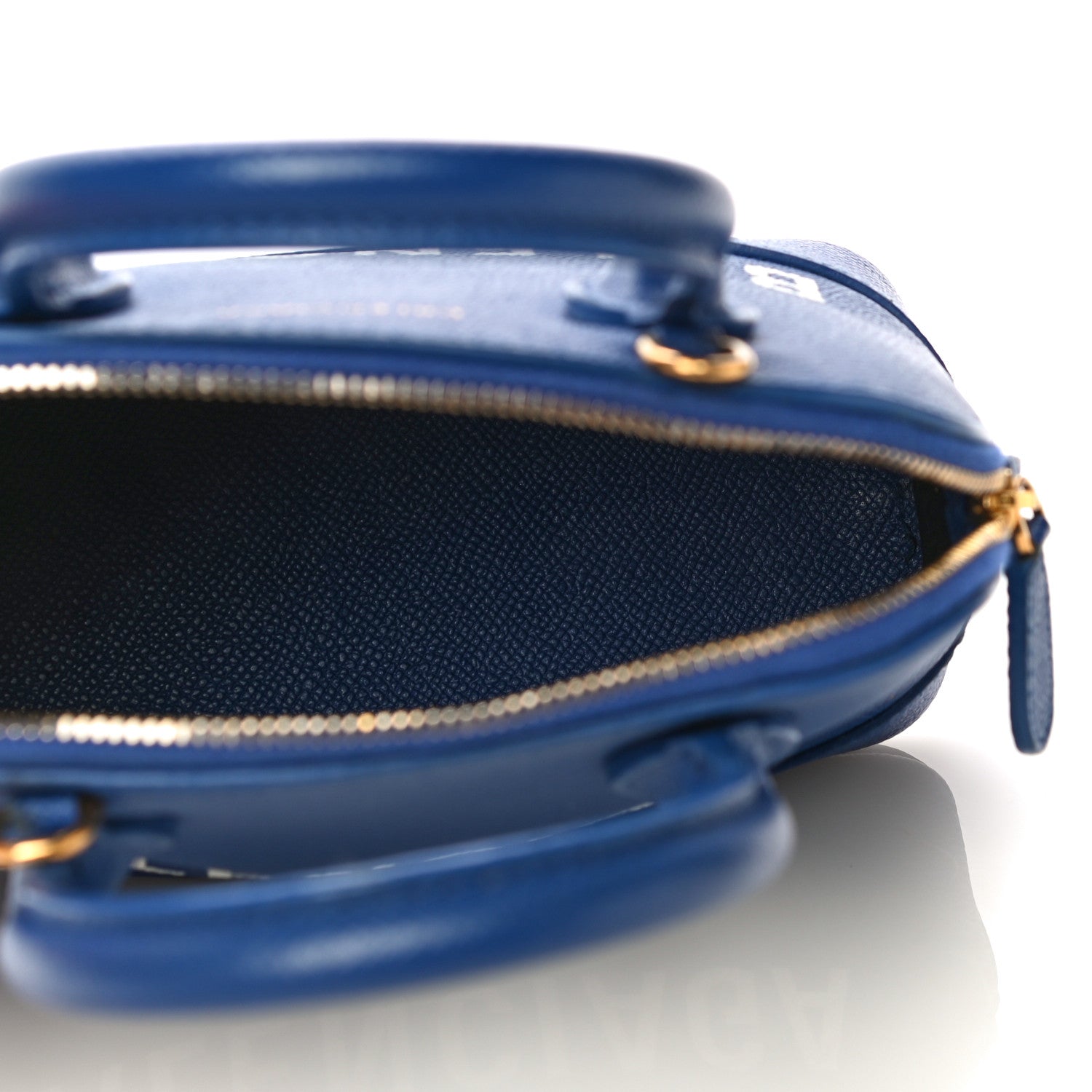 Balenciaga Signature Grained Calfskin Logo XXS Ville Top Handle Bag Bleu Roi White 4 of 20
