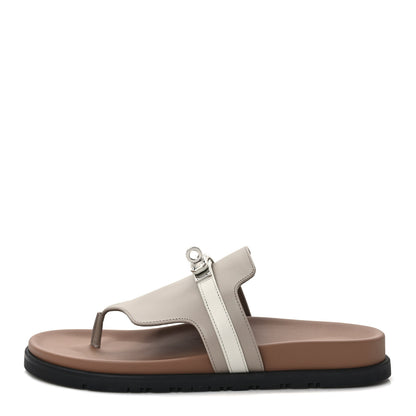 Hermes Calfskin Womens Empire Sandals 39 Beige Mastic Beige Glaise 1 of 8