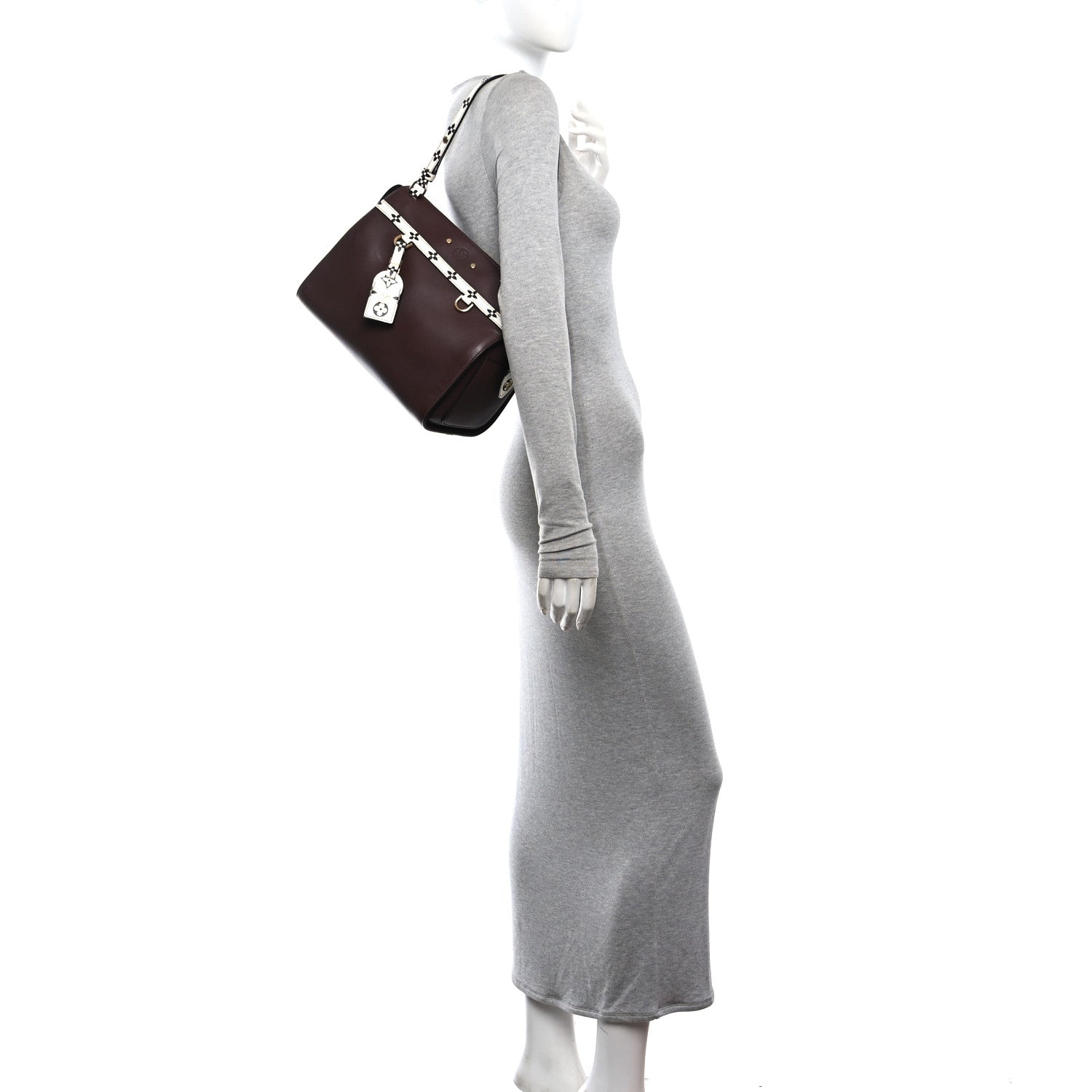 Louis Vuitton Calfskin Colored Monogram Speedy Amazon Chocolate White 2 of 9