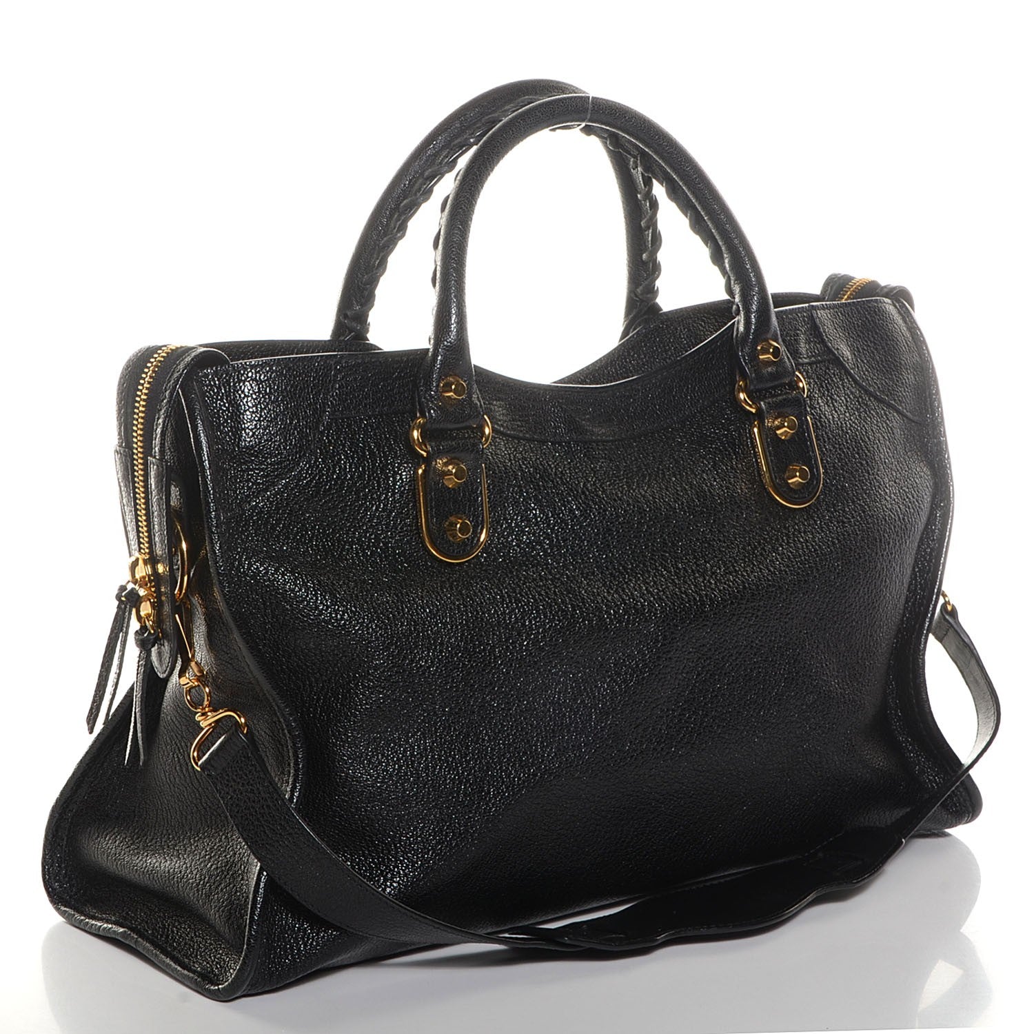 Balenciaga Chevre Gold Metallic Edge Hardware City Black 3 of 12