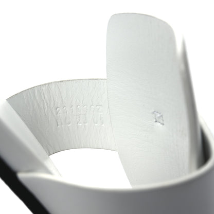 Hermes Calfskin Womens Galerie Sandals 37.5 White 10 of 13