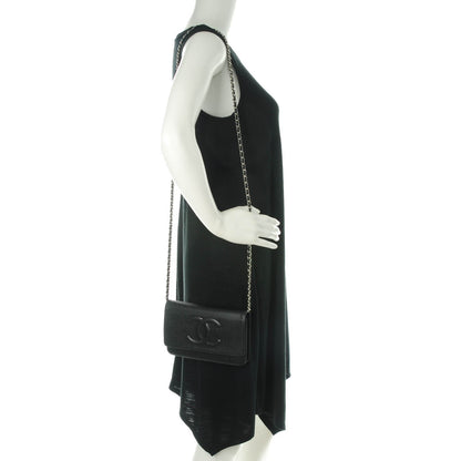 Chanel Caviar Timeless CC Wallet On Chain WOC Black 2 of 8