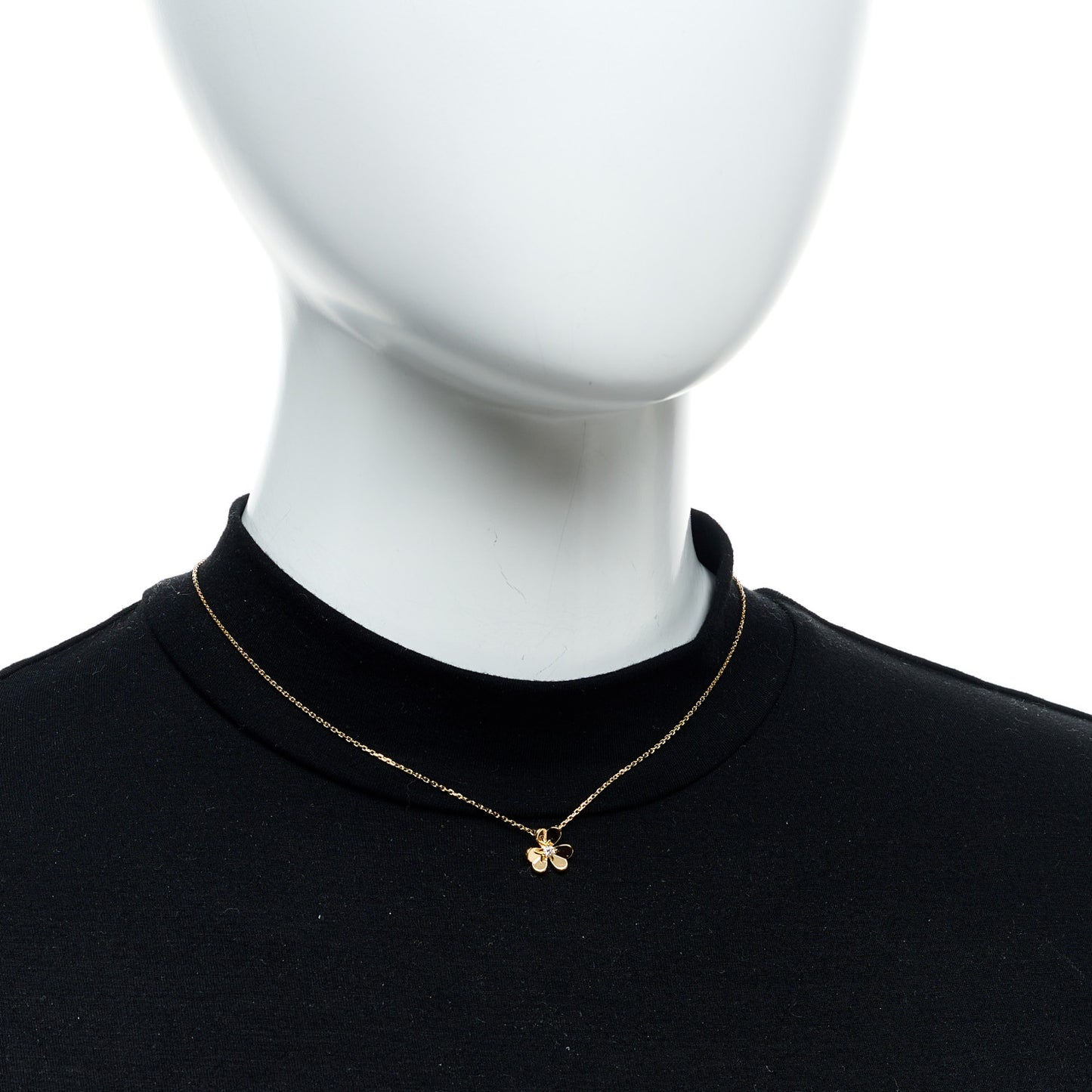 18K Yellow Gold Diamond Mini Frivole Pendant Necklace