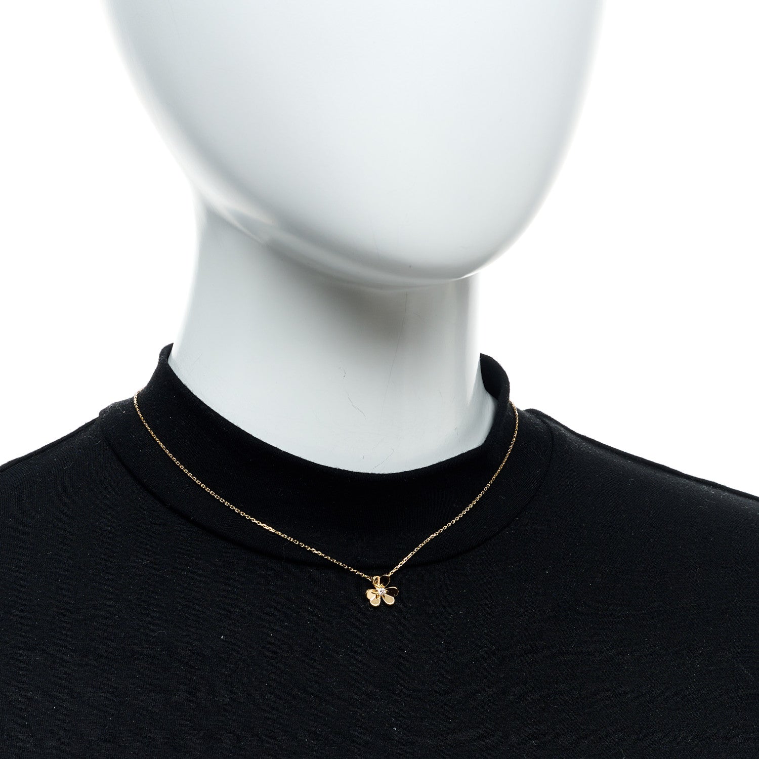 Van Cleef & Arpels 18K Yellow Gold Diamond Mini Frivole Pendant Necklace 2 of 6