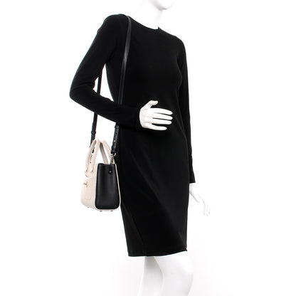 Chanel Grained Calfskin Mini Bi-Color Neo Executive Shopper Tote White Black 2 of 7