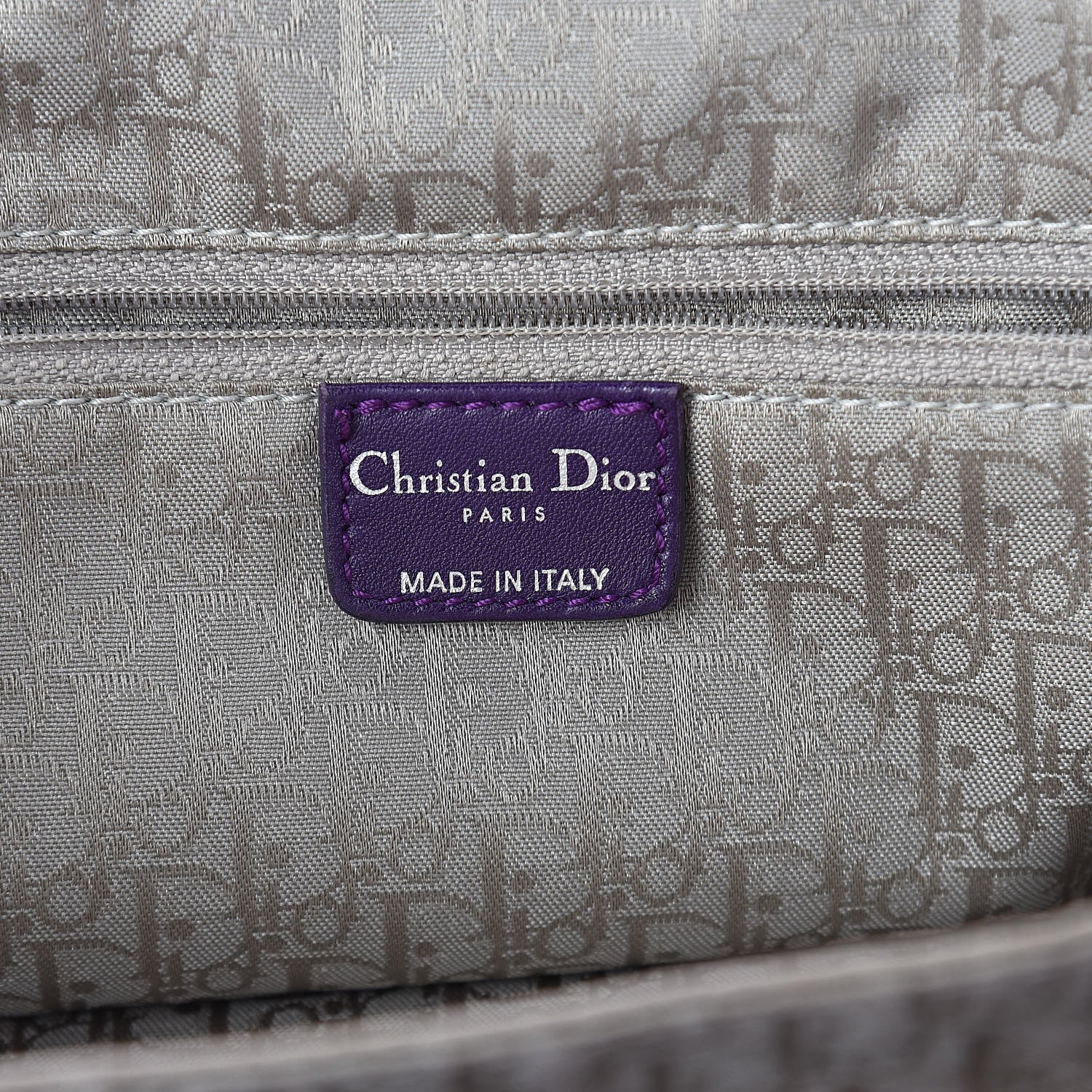 Christian Dior Lambskin Plisse Pleated Basket Tote Bag Violet Fonce 6 of 10